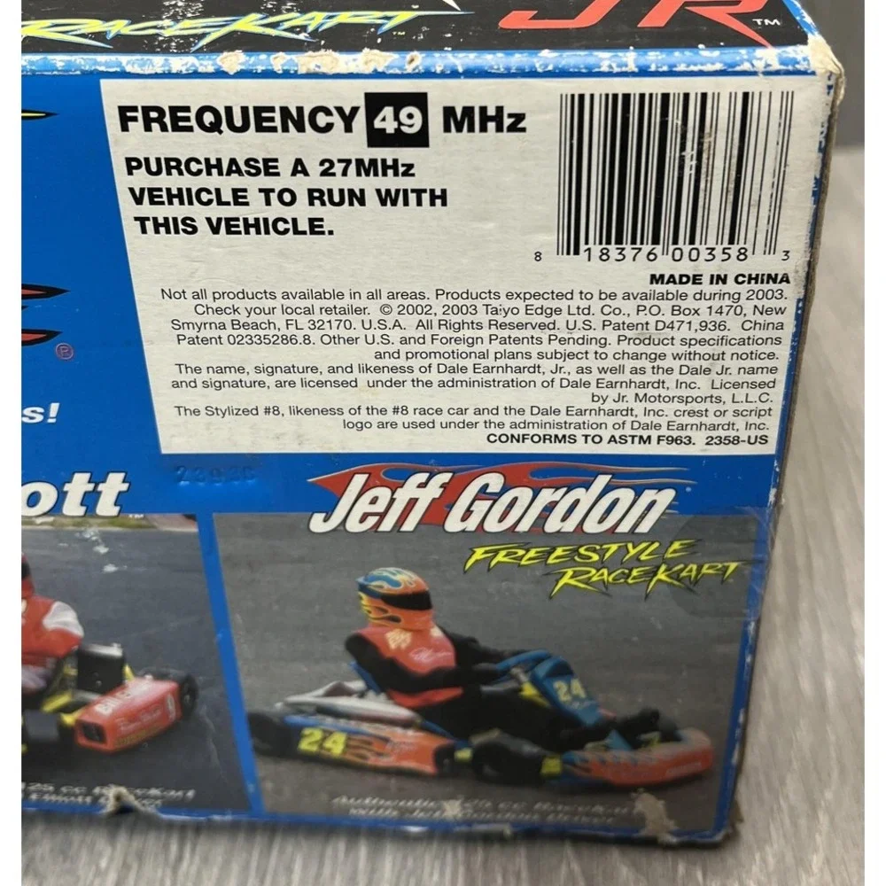 Vintage Taiyo Edge RC Dale Earnhardt Jr Racing Kart 49MHz NASCAR Driver 2003